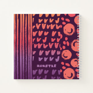 momster and hand drawn patterns notebook