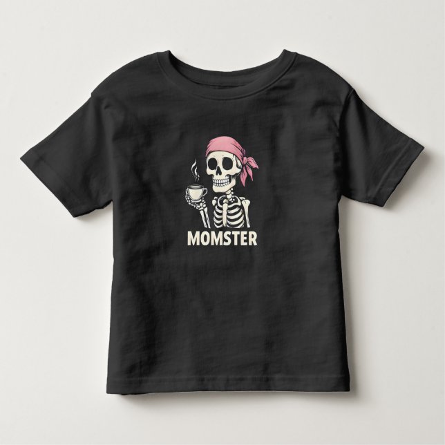 Momster - Cool Skeleton Mom Toddler T-Shirt (Front)