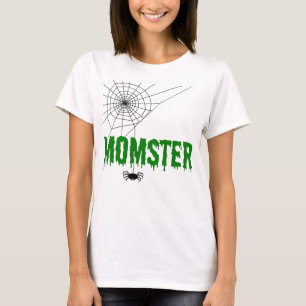 Momster Green Dripping Font Spider Web T-Shirt