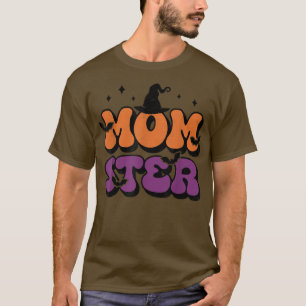 Momster Groovy Retro Witch Halloween Trick Or Trea T-Shirt