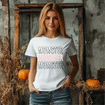Momster Pink Halloween Cute & Spooky Tri-Blend Shirt<br><div class="desc">Unleash your inner "Momster" this Halloween with our Pink Halloween Women's T-Shirt! Perfect for moms who love to mix a little spook with style, this fun and playful design features the word "Momster" in bold, spooky lettering on a soft pink tee. Whether you're trick-or-treating with the kids or attending a...</div>