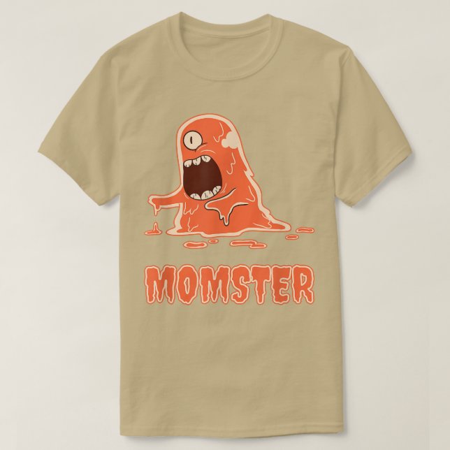 Momster Scary Orange Slime Monster Halloween Mum M T-Shirt (Design Front)