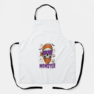 Momster skull Funny Halloween Mom Apron