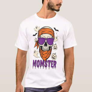 Momster skull Funny Halloween Mom T-Shirt