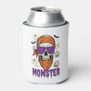 Momster skull Funny Halloween Mum Can Cooler