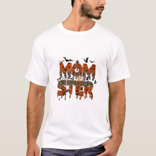 Momster Womens Halloween Leopard Mum Ster T-Shirt