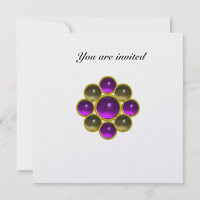 MON amethyst agate white ice Invitation (Front)