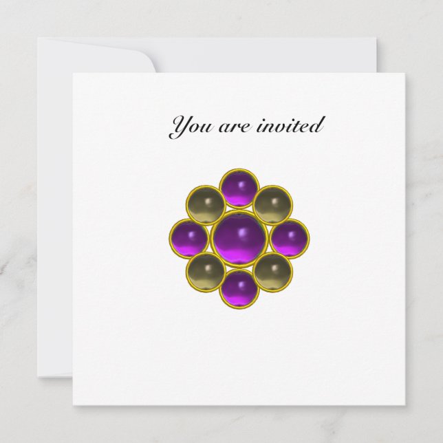 MON amethyst agate white Invitation (Front)
