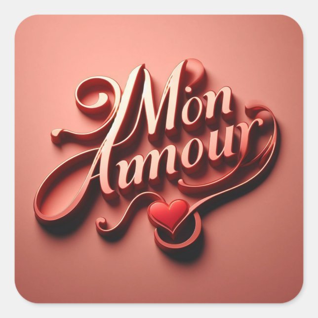Mon Amour Square Sticker (Front)
