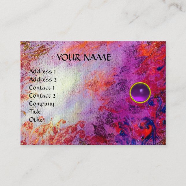 MON EMERALD AGATA , violet metallic pearl Business Card (Front)