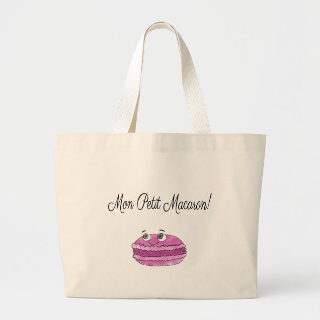 Mon Petit Macaron Large Tote Bag (Front)