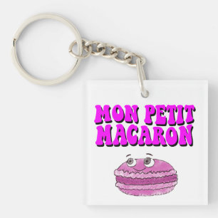 Mon Petit Macaron Retro Groovy Text Key Ring