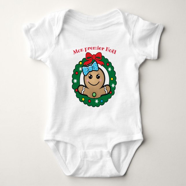 🎅 Mon premier Noël for cute newborn girl 2 Baby Bodysuit (Front)