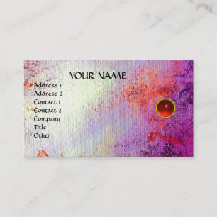 MON Red Ruby,Grey Agate, bright red ,white,violet Business Card