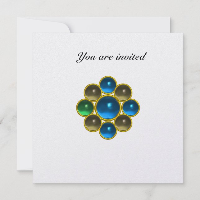 MON sapphire agate white ice Invitation (Front)