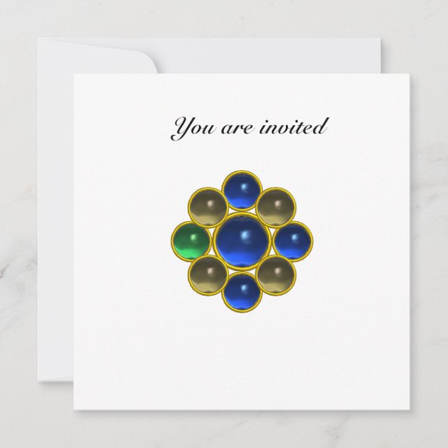 MON sapphire agate white Invitation (Front)