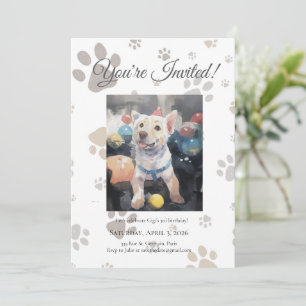 Mon Toutou French Inspired Dog Birthday Invitation
