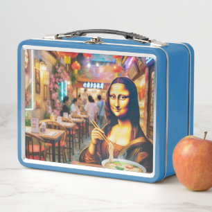 Mona eating China Noodles soup  Metal Lunch Box
