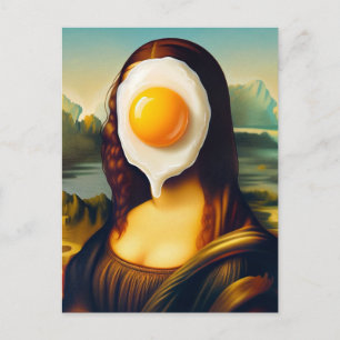 Mona Egg on Her Face Parody fine art Postcard