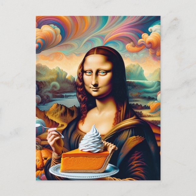 Mona Enjoys Pumpkin Pie Postcard (Front)