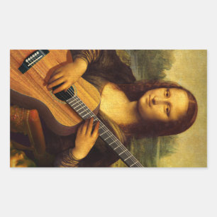 Mona Guitar Rectangular Sticker