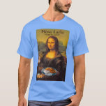 Mona Latke T-Shirt<br><div class="desc">In celebration of the Jewish holiday Hanukkah or the Festival of Lights,  Mona is offering traditional latkes. She has lit her candles and is prepared to play the dreidel game with chocolate coins.</div>