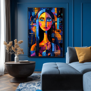 Mona Lisa – Abstract Geometric Reinterpretation Poster