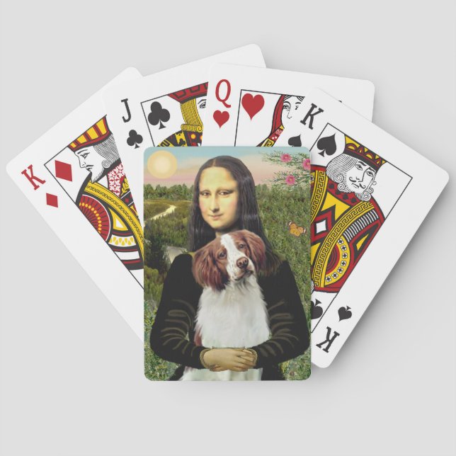 Mona Lisa and Brittany Spaniel Playing Cards (Back)
