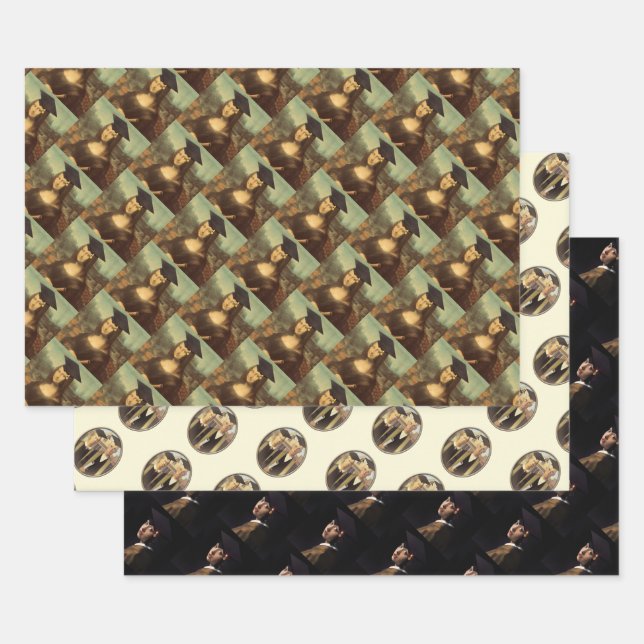 Mona Lisa and Friends Graduation  Wrapping Paper Sheet (Set)