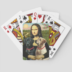 Mona Lisa and her Black Lab & Yellow Lab Playing Cards