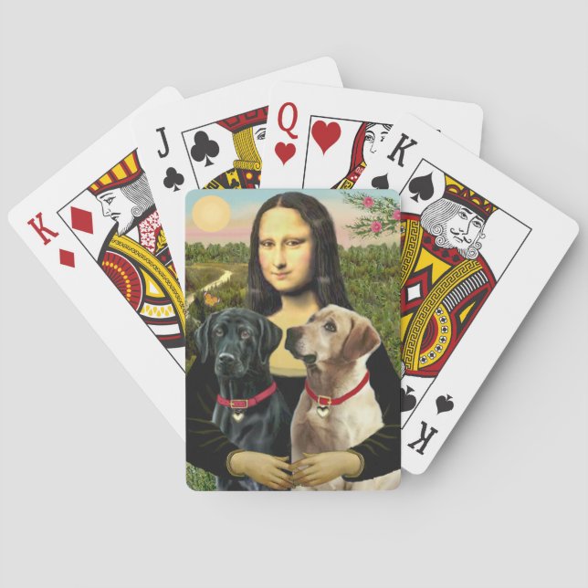 Mona Lisa and her Black Lab & Yellow Lab Playing Cards (Back)