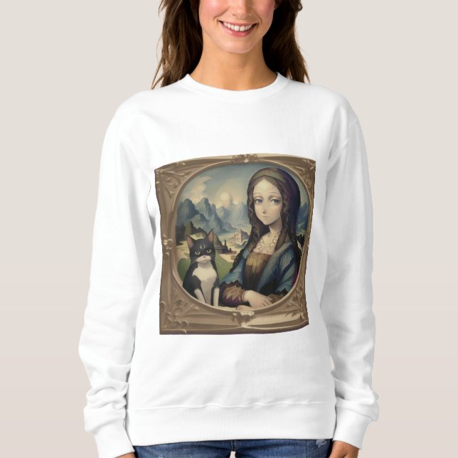 Mona Lisa and her cat  Sweatshirt (Front)