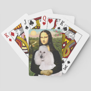 Mona Lisa and her Standard White Poodle Playing Cards