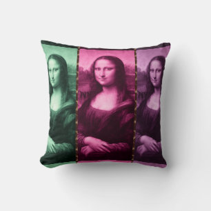 Mona Lisa Animal Print Green Pink Purple Cushion