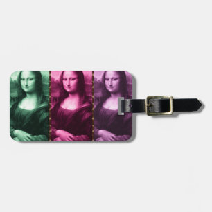Mona Lisa Animal Print Green Pink Purple Luggage Tag