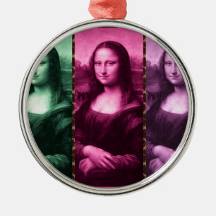Mona Lisa Animal Print Green Pink Purple Metal Tree Decoration