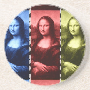 Mona Lisa Animal Print Primary Colours Coaster