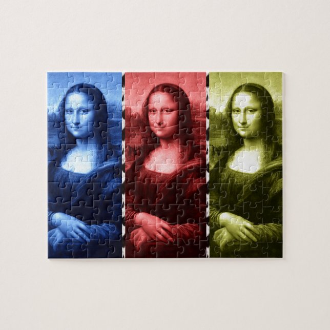 Mona Lisa Animal Print Primary Colours Jigsaw Puzzle (Horizontal)