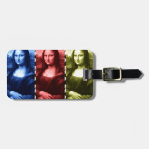 Mona Lisa Animal Print Primary Colours Luggage Tag