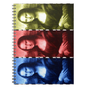 Mona Lisa Animal Print Primary Colours Spiral Notebook