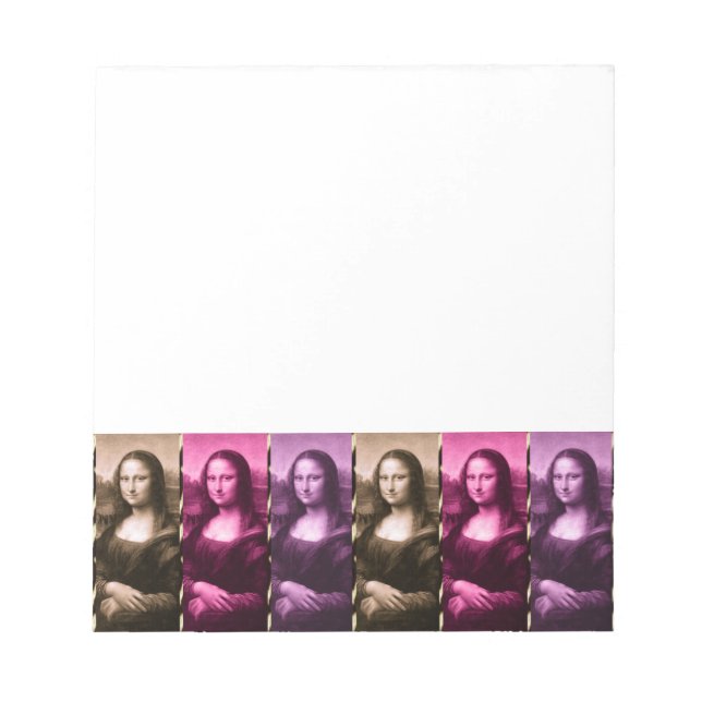 Mona Lisa Animal Print Purple Pink Chocolate Notepad (Front)