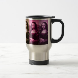 Mona Lisa Animal Print Purple Pink Chocolate Travel Mug