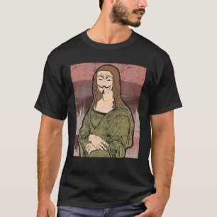 Mona Lisa Anonymous Mask Hacker Mask Programmer T-Shirt