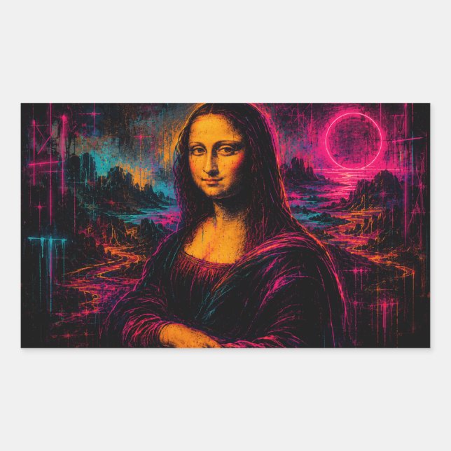 Mona Lisa Art Rectangular Sticker (Front)
