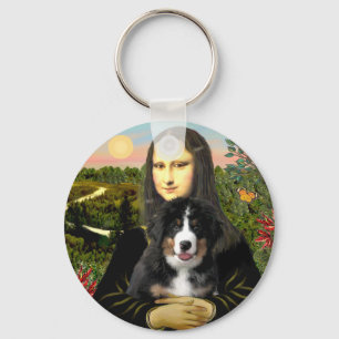 Mona Lisa - Bernese Mt Dog Puppy Key Ring
