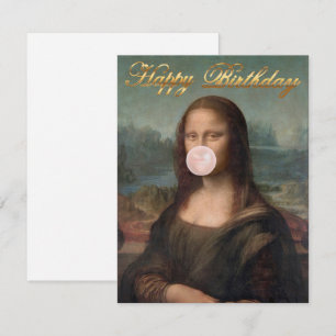 Mona Lisa Blowing Pink Bubble gum