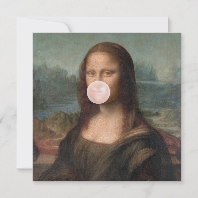 Mona Lisa Blowing Pink Bubble gum  (Front)