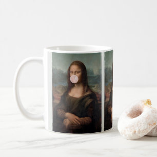 Mona Lisa Blowing Pink Bubble gum Coffee Mug