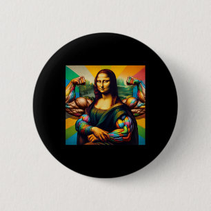 Mona Lisa Bodybuilding Funny Gift 2  6 Cm Round Badge