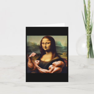 Mona Lisa Bodybuilding Funny Gift 3 Card
